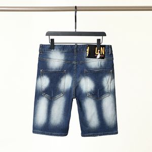 Korte rechte gaten strakke denim broek Casual blauwe zomer in Italië in Italië -jeans ontwerper jeans hippop borduurwerk slanke streetwear groothandel heren