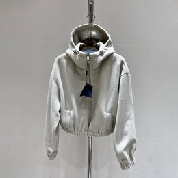 Sweats à capuche courts et élégants pour femmes, haut décontracté, mode automne hiver, manteau épais, 2 couleurs