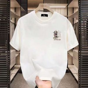 Korte zomertrend herenkleding 2024 Nieuwe losse half mouwen bovenste slanke cartoon bedrukt t-shirt