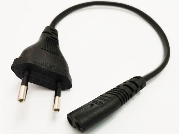 Câble adaptateur d'alimentation pour appareil photo, prise mâle européenne ronde 2 broches vers cordon de prise IEC 60320 C7 pour appareil photo numérique/4 pièces
