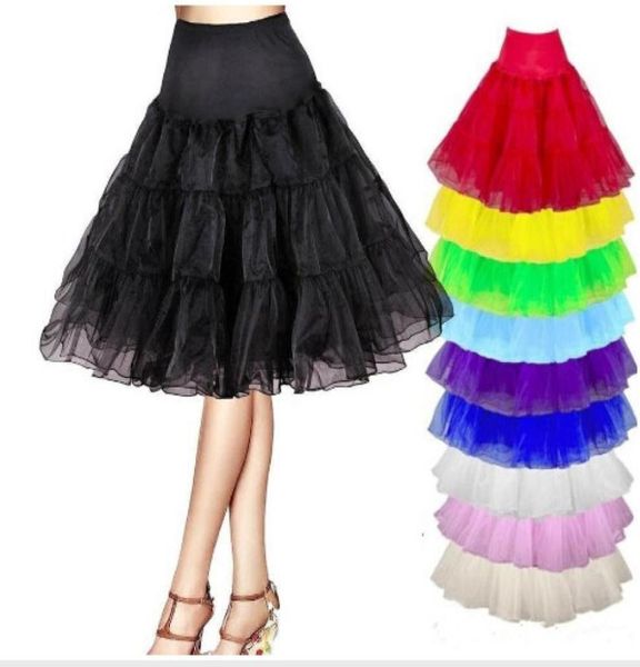 Jupe courte en tulle Jupons pour robes de mariée Noir Blanc Rouge Jaune Nonehoop Jupon Crinoline Robes Tutu d'été C4517079