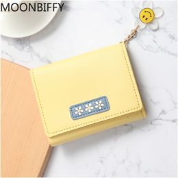 Portefeuille court 2022 Nouvelle tendance dames pliage de la version coréenne Femme portefeuille simple petite fraîcheur mignon monnaie sac à main