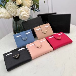 Cartera corta de diseñador, tarjetero, monedero para mujer, carteras para hombre, monederos, bolsa con cremallera, bolsos de mano de cuero de vaca genuino, triángulo