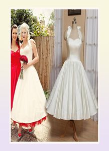 Robes de mariée courtes années 50 robe de mariée jardin longueur robes de mariée licou cou taille personnalisée Vintage inspiré robe de mariée5412545