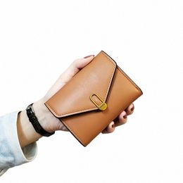 Portefeuille féminin courte petit portefeuille de luxe mince nouveau concepteur de bourse féminin en cuir fi pu mey support de carte de sac B9EZ #