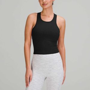 lu-882 Tenues De Yoga Courtes Gilet Débardeurs Femme Sensation Nue Avec Coussin De Poitrine Respirant Rassemblement Chemise De Sport Gym Vêtements Sous-Vêtements