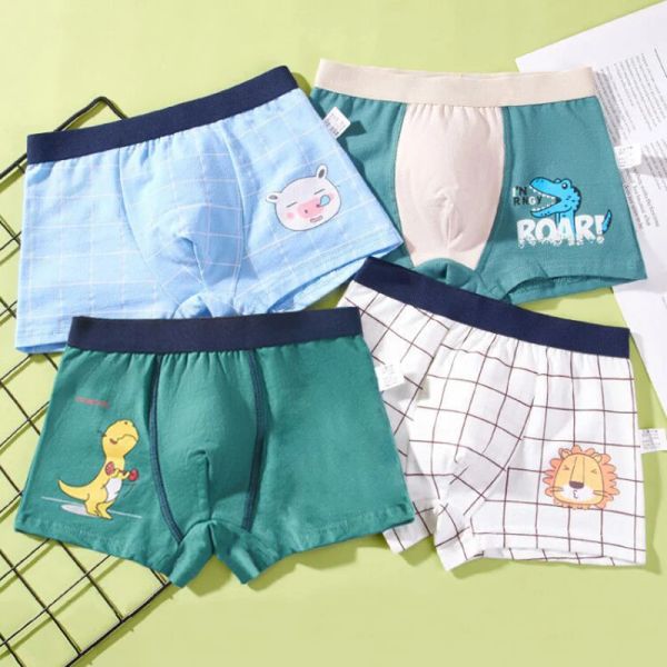 Shorts 2 à 14 ans BOSTONE CARTOON SOUS-WEAR BOXER Coton Sous-Pant pour adolescents enfants Briefes de coton pour enfants Shorts doux