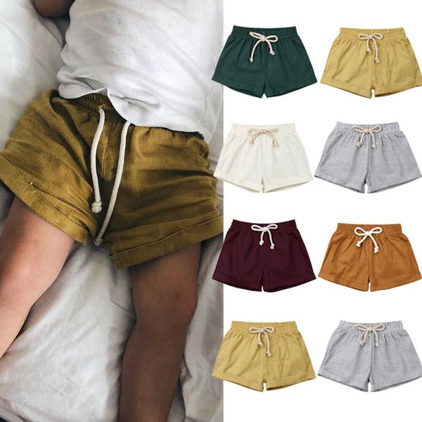 Pantalones cortos 2019 Ropa de verano para bebés Bebé niño niña Pantalones cortos de harén Pantalones de chándal Pantalones cortos de algodón Pantalones cortos de PP Leggings de lino de algodón sólido 6M-3T AA230404