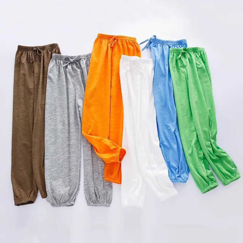 Shorts 2023 Summer Childrens Mosquito Nets Boys and Girls Bamboo Cotton Trousers Childrens Air Conditioning Home Pajamas Baby LegsL2405