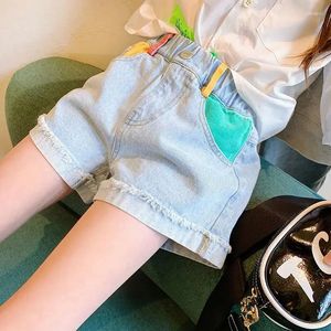 Shorts 2024 Koreaanse Peuter Zomer Meisjes Jongens Jeans Kinderkleding Baby Meisje Jongen Cartoon Denim Korte Casual Broek 4 -12Y