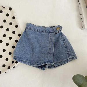 Shorts 2024 Summer Girls Denim Jupe Enfants Sweet Sport Dress Pantalons Enfants Jeans de taille élastique 2-7Y H240423