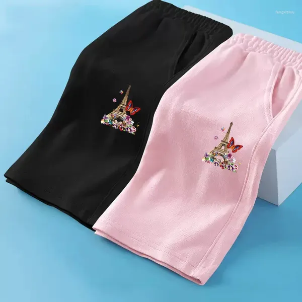 Shorts 3-14 ans Brand Brand Pantalon court décontracté Paris Tower Summer Enfants en coton en vrac Vêtements papillon