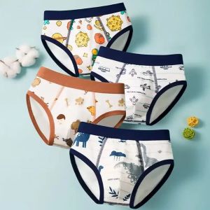 Shorts 4 PC Kids Boys Underwear Cartoon Children's Shorts slipje voor babyjongen peuter driehoek strepen tieners katoen onderbroek