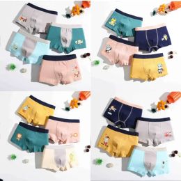 Shorts 4pcs/lot katoenjongen bokser geweldige elasticiteit kinderondergoed shorts comfortabel slipje voor 212y