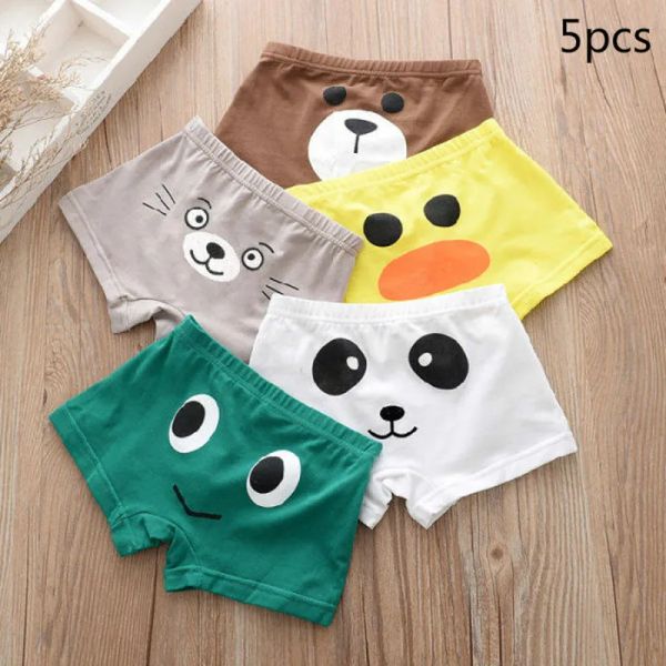 Shorts 4pcs / lot pour enfants Sous-vêtements Cartoon Cartoon Short pour enfants Pignert pour bébé Box Boxer Panty 95% Cotton Adolescent Sous-Pants 112T