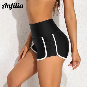 Shorts anfilia dames boyleg zwem shorts hoge taille buikcontrole sportieve zwembodems