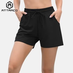 Shorts attraco vrouwen zwemmen shorts massieve kleur tankini bodem strappy zwembroek met zakken