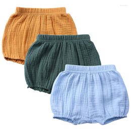 Shorts d'été pour bébés filles et garçons, pantalons pour enfants en bas âge, en coton uni, bouffants, couleur unie, vêtements de sport
