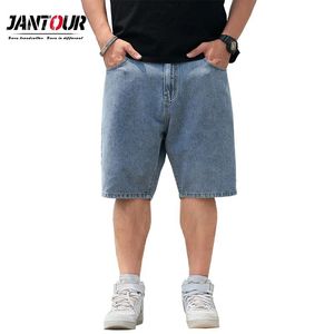 Pantalones cortos de marca para hombre, pantalones cortos de talla grande hasta la rodilla, pantalones vaqueros de verano, Bermudas clásicas elásticas, vaqueros cortos para hombre 40 42 44 46 48 2022