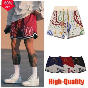 Pantalones cortos Comprar Diseñador Hombres Rh Limited Rhude Shorts Verano Nadar Corto Hasta la rodilla Hip Hop High Street Entrenamiento Pantalones de playa Pantalones de entrenamiento con cintura elástica para hombre Tamaño S a 2XL