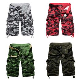 Shorts décontractés hommes camouflage cargo suintements d'été Vente d'été qualité coton vêtements pantalons de survêtement masculin 210713