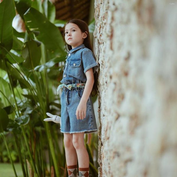 Shorts jeans pour enfants et filles été 2024 Juin à la mode à la mode pour filles