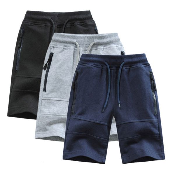 Pantalones cortos Niños Pantalones cortos de verano Niños Cordón Cintura elástica Cremallera Diseño de bolsillo Niños Punto Deporte Pantalón corto casual para 3-13 T Ropa 230512