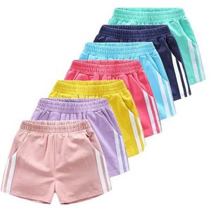 Shorts pour enfants shorts filles vêtements coton garçons pantalon de bonbons couleurs de plage pour plage pour plage pantalon sportif 2024 vêtements d'été d240516
