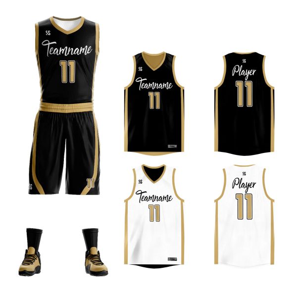 Pantalones cortos personalizados reversible jersey uniforme personalizado camiseta de baloncesto de doble cara estampado camiseta de tanque masculina con pantalones cortos establecidos