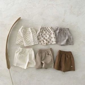 Shorts mignons doubles poche enfants shorts de plage d'été garçons et filles shorts en coton doux et respirant pantalon pour tout-petit vêtements d240510