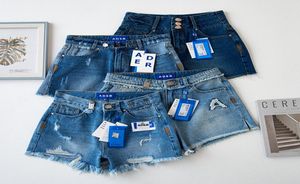 Shorts pantalons denim bleu stretch skinny ripped cassel haut taille dames shorts jeans4202744