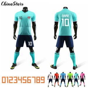 Shorts Diy Custom Jerseys Football Men Kid voetbal Training Set kindervoetbalteam Jersey Shorts Kleding Futebol uniform tracksuit