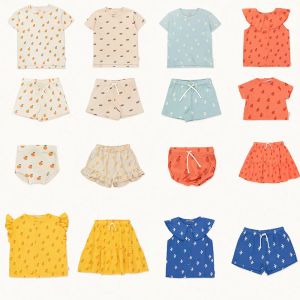 Shorts Enkelibb Baux-tout-petits sets Summer Design Brand Design 2022SS New Kids Boy Girl Vêtements décontractés tenues Tshirt et Shorts Suits élégants