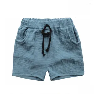 Shorts mode garçon vêtements filles pantalons enfants pantalons d'été enfants pour bébé garçons plage solide lin 90-130