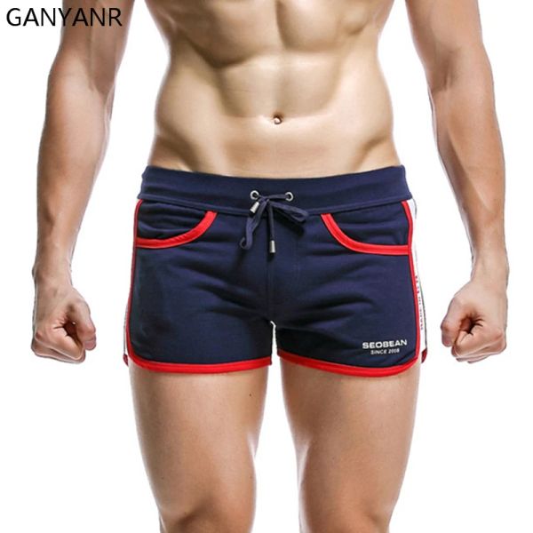 Shorts GANYANR marque short de course hommes basket-ball gymnase Crossfit Fitness Yoga Legging Sport Shorts coton Sexy Marathon gratuit coupe sèche