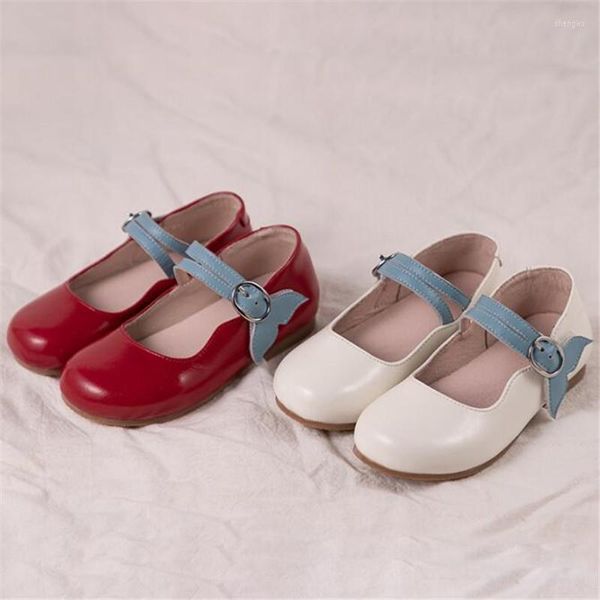 Shorts Chaussures en cuir véritable pour filles Chaussures pour enfants rouges Chaussures de mariage pour tout-petits