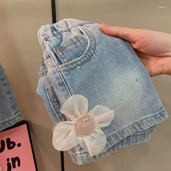 Shorts filles denim été 2024 enfants mode jeans courts jeans vêtements pour bébé pantalon pantalon pour enfants