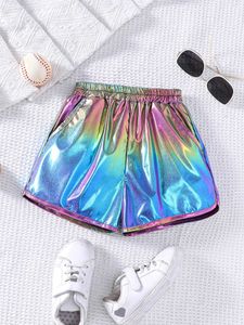 Shorts filles nouvelles couleurs de mode d'été + gradient de danse de rue brillant style de vacances shorts décontractés y240524