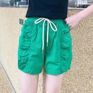 Shorts d'été pour filles, garniture à volants verts, pantalons courts fins et décontractés pour enfants de 6 8 10 12 13 14 ans, 2023