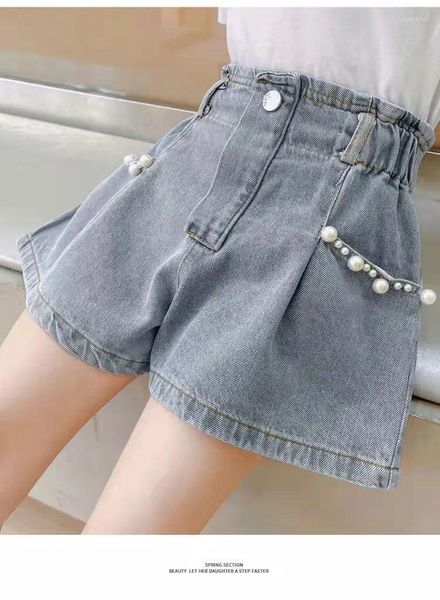 Shorts d'été en jean pour filles, couleur unie, vêtements en Denim pour enfants de 4 6 8 10 12 14 ans, Style décontracté