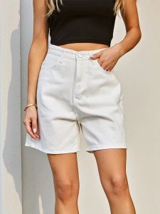 Shorts Guuzyuviz Hoge Taille Denim Shorts Feminino 2022 Lente Oversized Casual Jeans Shorts Vrouwen Witte Wijde Pijpen Korte Broek