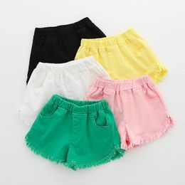 Shorts Ienens Kids Baby Girls Summer Denim kleding Shorts broek jeans kleding kinderen meisje casual korte broek baby bodems 230220