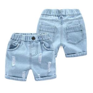 Shorts jeans Summer Boy Denim Shorts Fashion Hole Childrens Jeans coréens Style Boy décontracté denim Shorts pour enfants Pantalons de plage WX5.22