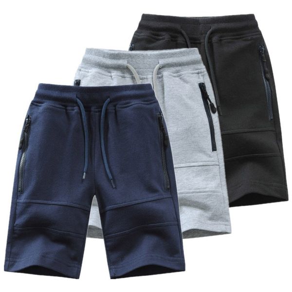 Pantalones cortos para niños Pantalones cortos para niños Diseño de bolsillo con cremallera de verano Pantalones cortos de punto casuales para niños adolescentes Ropa de 314 años 230504