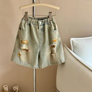 Shorts pour enfants en denim pantalons déchirés en gros de l'été 2024 Version coréenne de jeans