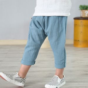 Pantalones cortos para niños Pantalones de verano para niños pequeños Harem Lino Bebé Niños Niñas Pantalones Plisados Niño Niña Niño Sólido 230617