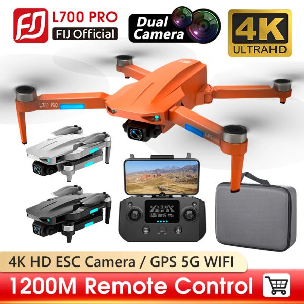 Shorts L700 Pro Drone 4K Professional HD Dual Caméra Motor sans balais GPS GPS 5G WiFi RC Distance de 1,2 km FPV Quadcoptère VS L900 Pro SE