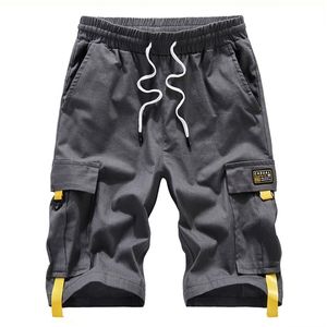 Short grande taille été Streetwear homme Bermuda Cargo poches latérales grande taille 7XL 8XL 9XL longueur au genou hommes coton Shorts 210720