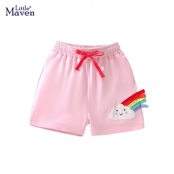 Shorts Little maven 2023 bébé filles court rose arc-en-ciel pantalon coton doux et confort enfants vêtements d'été belle pour les enfants de 27 ans 230327