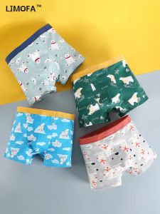 Shorts ljmofa 4 pièces Baby Boy Underwear pour enfant pour enfant en bas âge de dessin animé Shark Shorts Boîtres Boxer sous-plan pour les adolescents B185